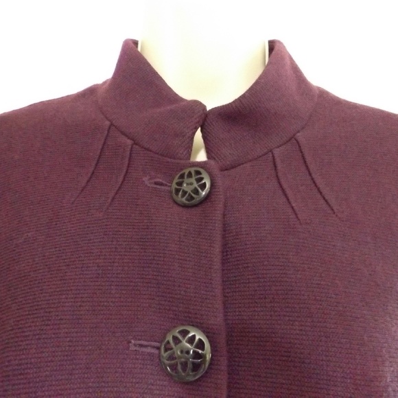 Coldwater Creek Jackets & Blazers - Plum Nehru Collar Knitted Career Blazer